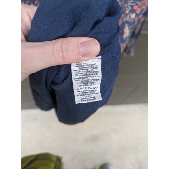 Free People Lucky Loosey Dress Indigo Blue, Paisley Boho Dress - Picture 11 of 12